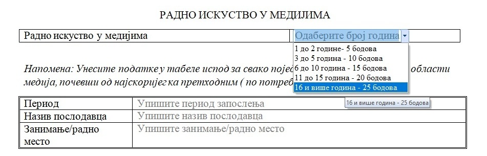 Bodovanje Komisija Novo 16
