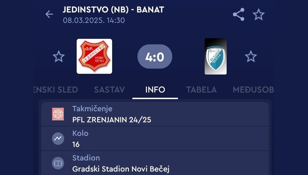 JedinstvoNB16Kolo2025