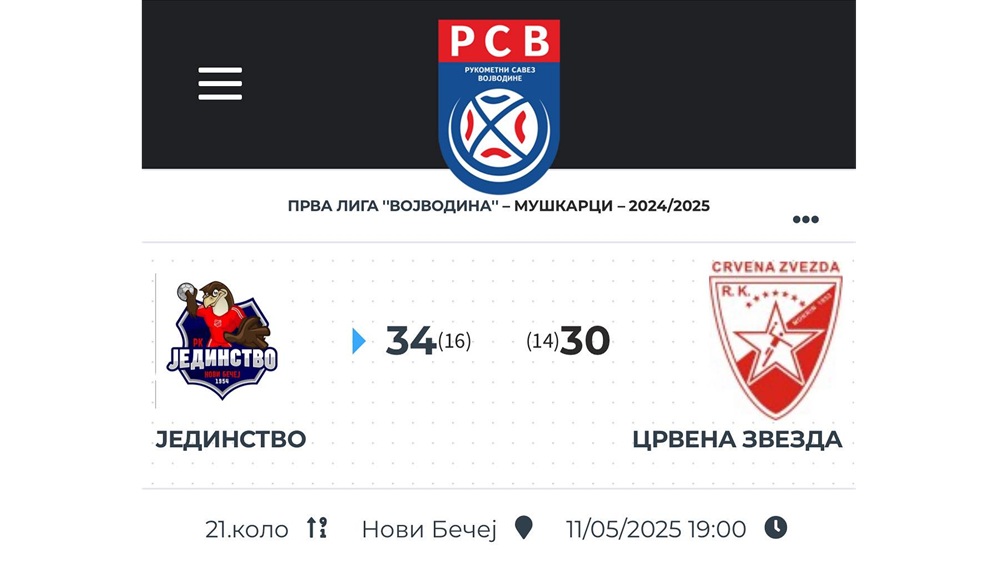 JedinstvoNoviBecejRukomet21Kolo